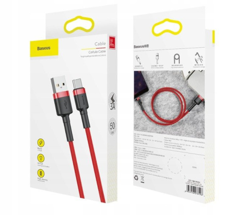 Baseus Cafule Cable USB-C 0.5m 3A Red - Kabel
